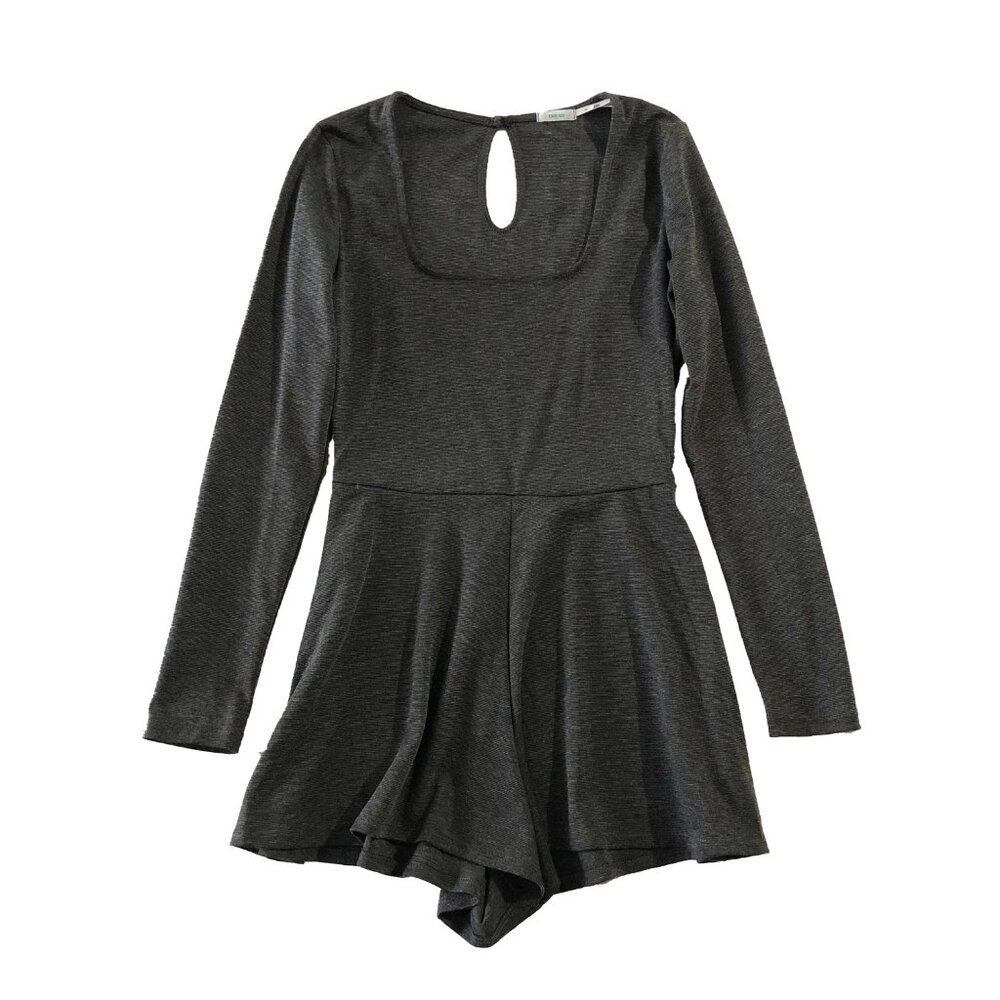 Urban Outfitters Kimchi Blue Womens Size M Gray Long Sleeve Shorts Romper